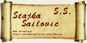 Stajka Sailović vizit kartica